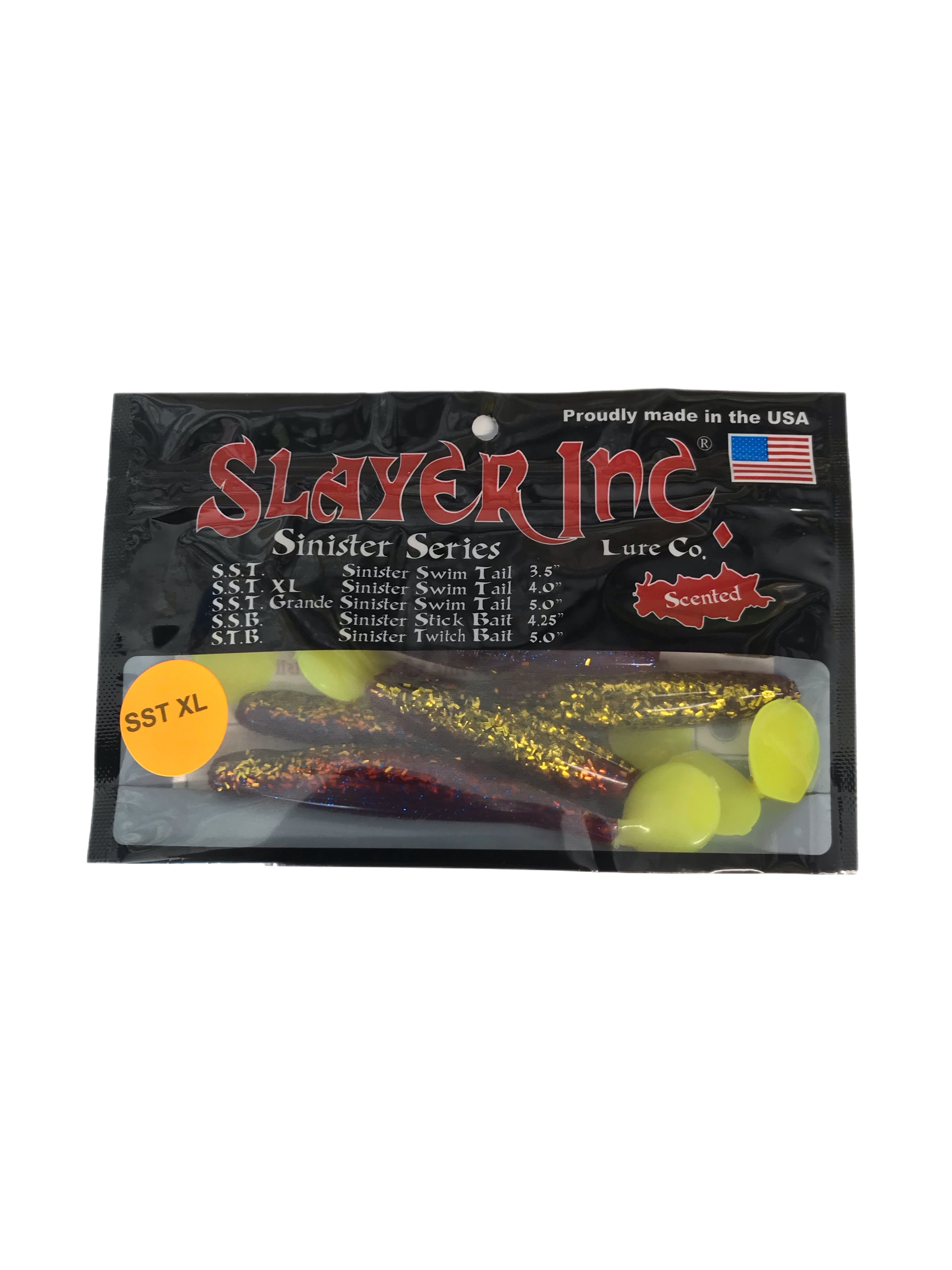 Slayer Inc Sinister Swim Tail 4’ Tiger Bait Chartreuse Tail