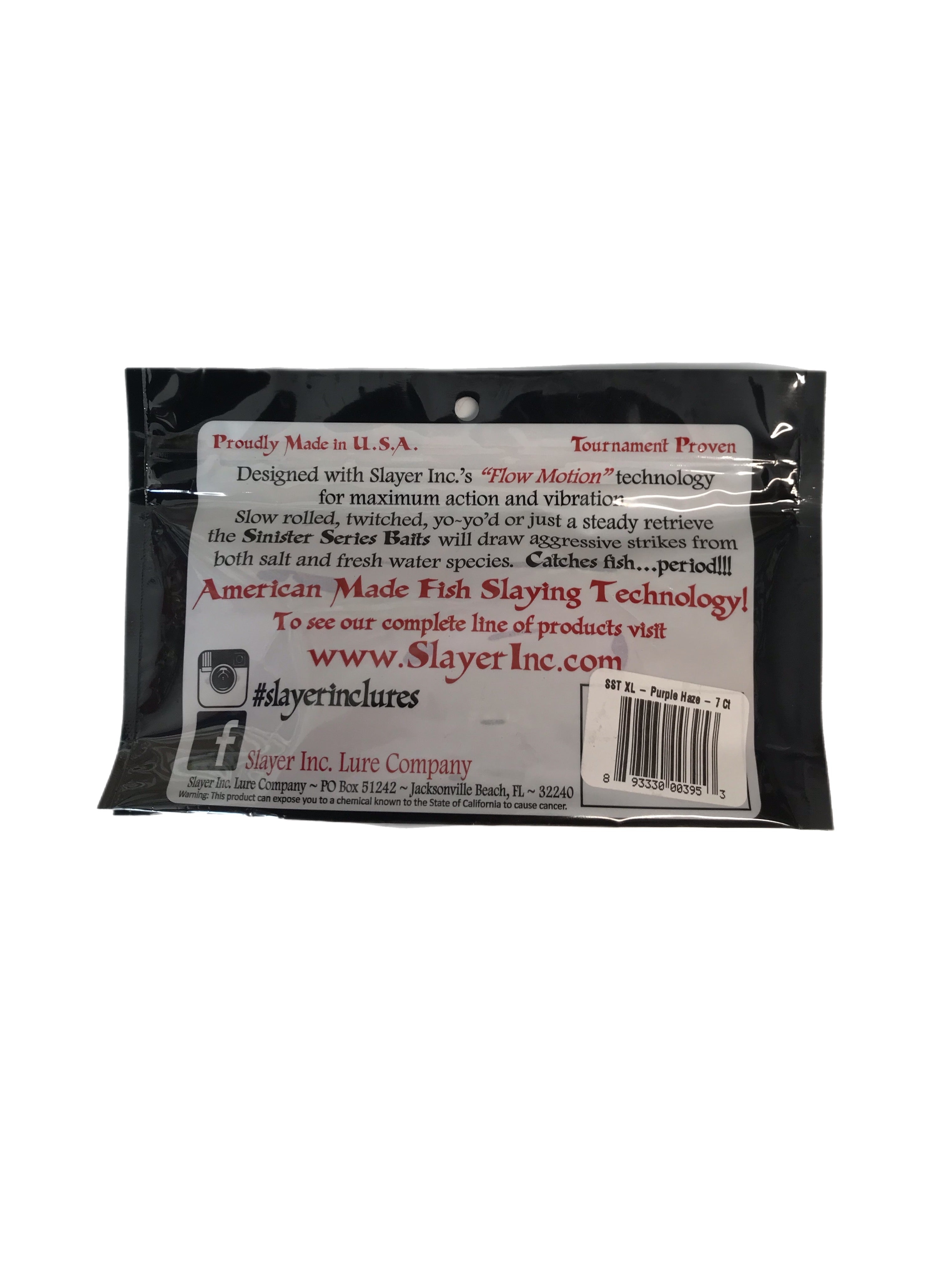 Slayer Inc Sinister Swim Tail 4’ Purple Haze