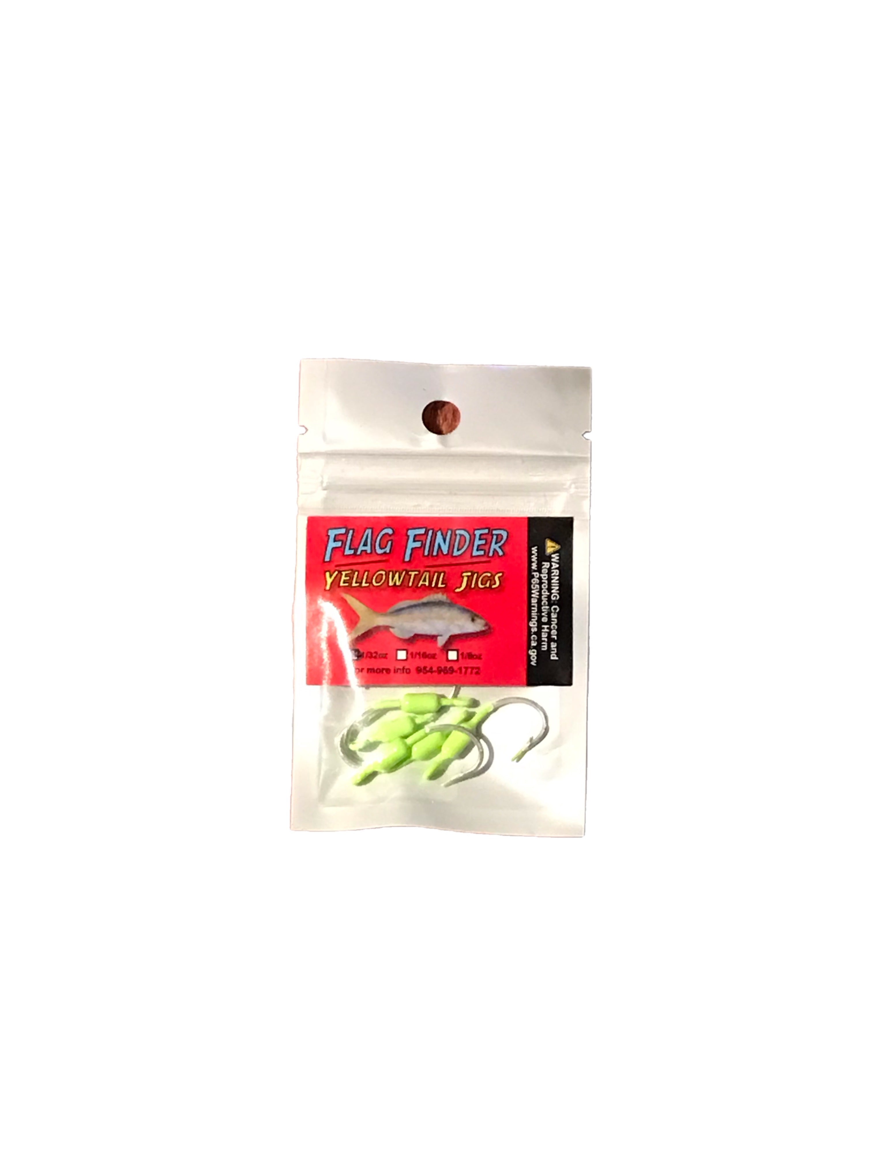 Flag Finder Yellow Tail Jigs 5 Count